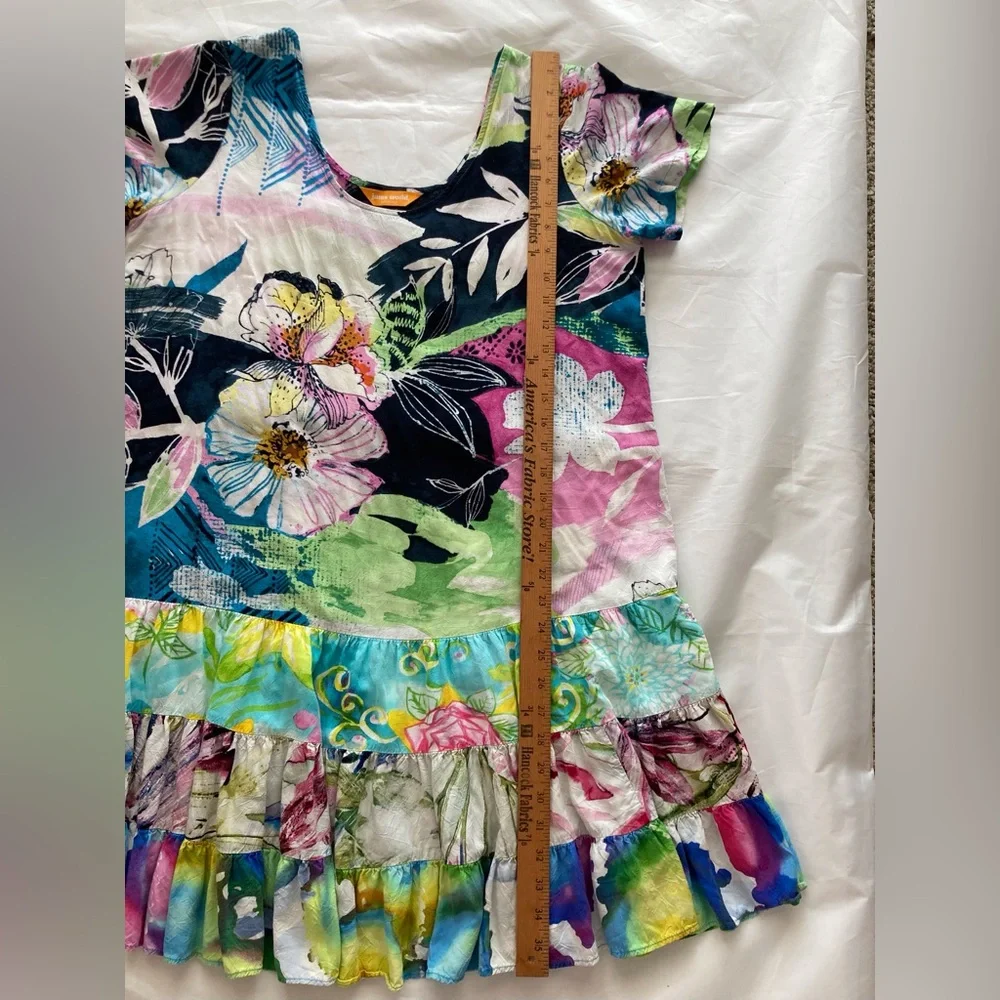 Jams World Vintage 90’s Hattie Dress W329 Copyright Bela Bella Tropical Print Lg - Picture 8 of 9